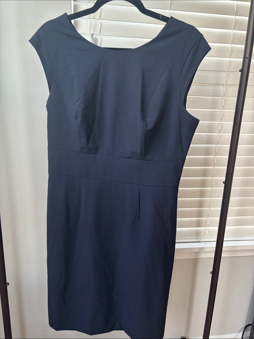 The Limited Navy Cap-Sleeve Midi Sheath Dress